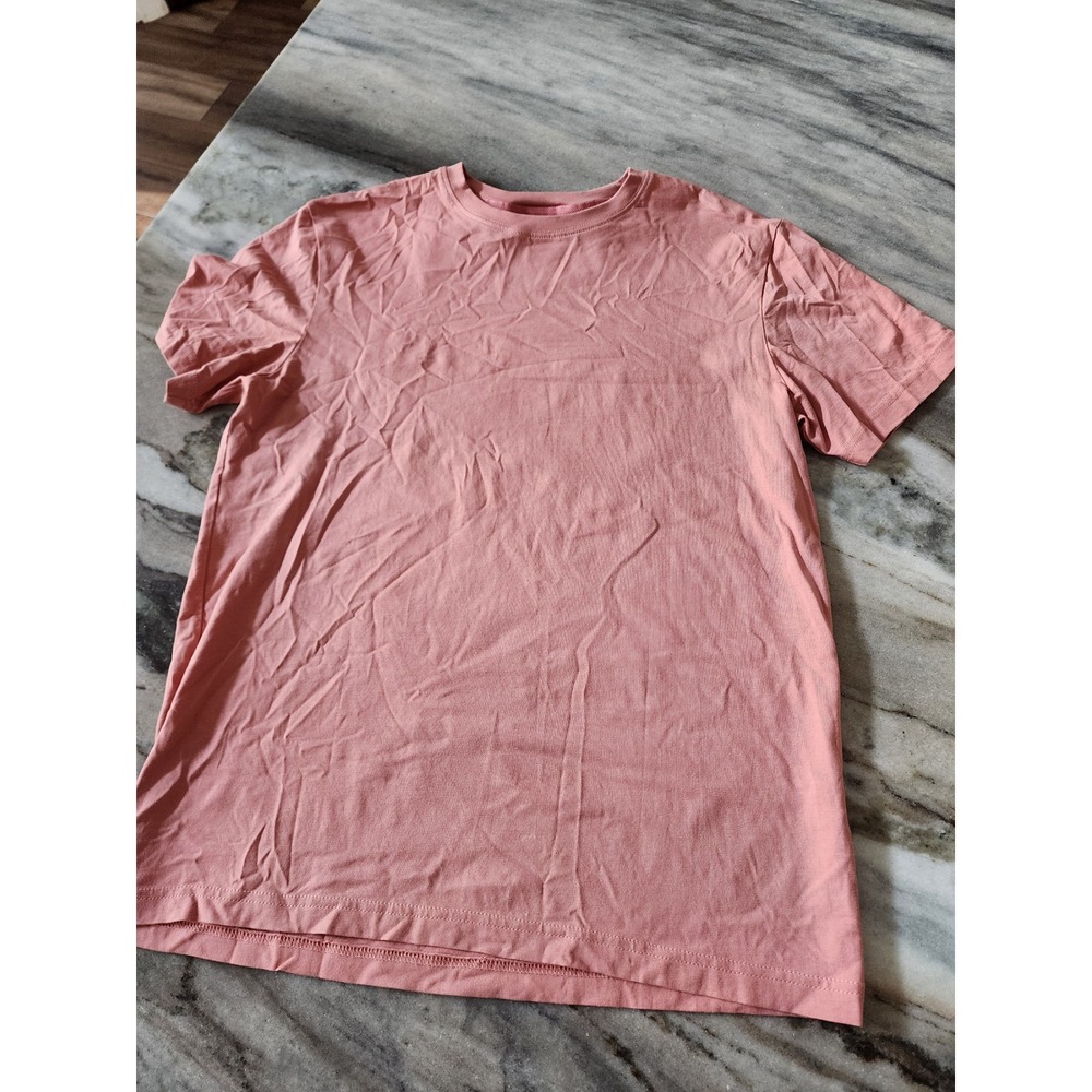 Porter & Ash Mens Performance Tee Small Salmon Pink Luxury Cotton T-Shirt